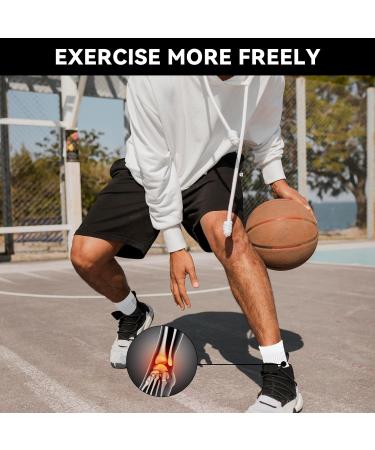 Plantar Fasciitis Compression Socks - 4 Pairs for Men and Women - Ankle Support for Sport and Arthritis Pain Relief - Size L-XL White - Buy Online on GoSupps.com