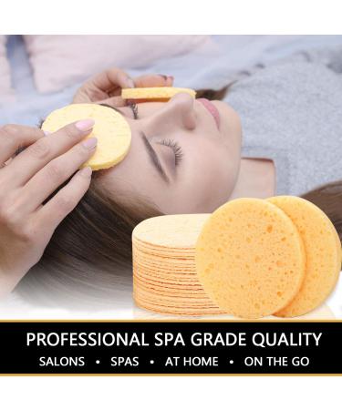 100% Natural Compressed Cellulose Facial Sponges - Reusable Bigger / Thicker Spa Pads for Face Deep Cleansing and Exfoliation - 20Pcs - Buy Online on GoSupps.com