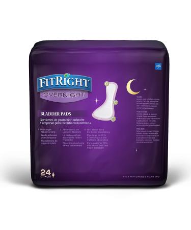 Medline FitRight Overnight Bladder Control Pads - Maximum Absorbency - 24 Count - Buy Online on GoSupps.com