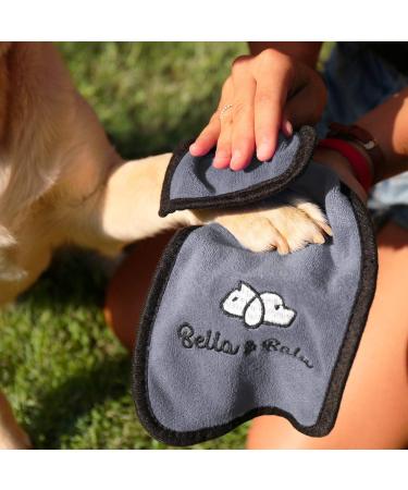 Bella & Balu Dog Bathrobe - Absorbent Microfiber Towel for XS Dogs | Perfect for Swimming & Rain - Gray - Buy Online on GoSupps.com