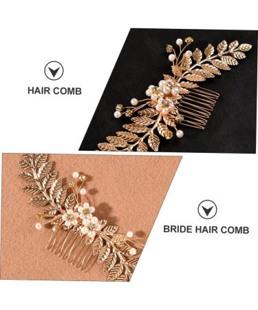 Angoily Pearl Comb Bride Headdress Crystal Hair Comb Hair Accessories Bride Hairpin Pearl Hairpin Bride Hair Comb Tiara Women's Grab The Drill Zinc Alloy European and American - Buy Online on GoSupps.com
