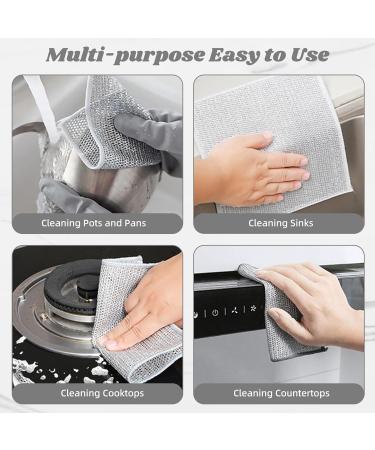 Pack of 12 Double Sided Steel Wire Dish Cloths Steel Wire Dishwashing Cloth for Effective Cleansing Gentle Wiping Kitchen Tool Double Layer - Buy Online on GoSupps.com
