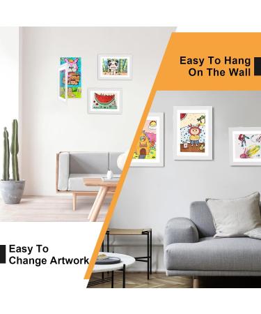 Buy BOKALAKA A4 Children's Drawing Picture Frames - Front Opening 2 White Frames for Kids Art Changeable Design - Buy Online on GoSupps.com