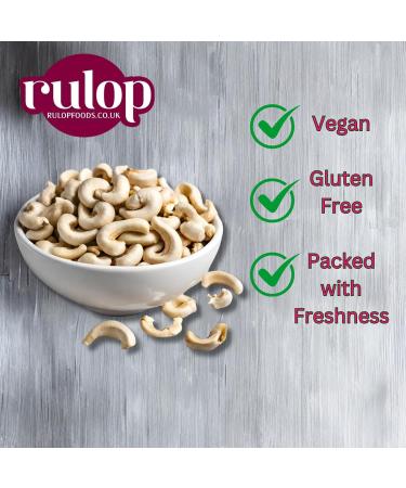 Rulop Broken Cashews - Large Pieces (1kg) - Premium Quality Perfect for Snacking and Cooking Vegan - Buy Online on GoSupps.com