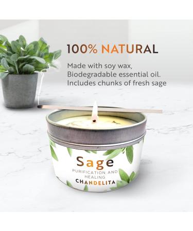 Chandelita Aroma Candle - Pure Sage for Blessings Energy & Chakra Healing | Soy Wax Relaxation Candle (1 Unit) - Shop Now! - Buy Online on GoSupps.com