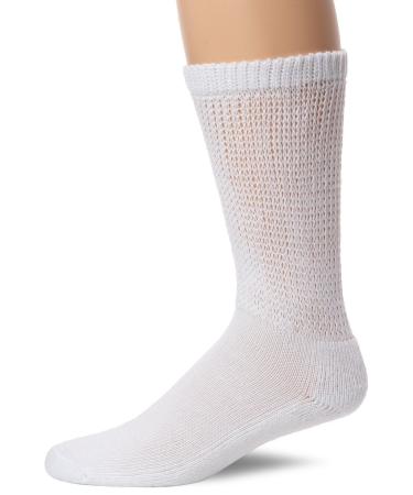 Buruka 3 Pairs of Healthy Circulation Diabetic Socks 9-11 White