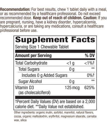 Nature's Way Vitamin D3 Max Chewables - Immune Support and Bone Health Booster - Buy Online on GoSupps.com