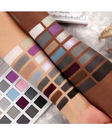 Afflano Smoky Grey Eyeshadow Palette - Highly Pigmented Black, White, Glitter, Silver Gray Eyeshadows for Smokey Eyes, Emo Goth Halloween Makeup, Multichrome Purple, Nude, Brown Matte Shimmer - Eye Shadow Palette - Buy Online on GoSupps.com