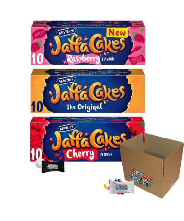 Jaffa Cakes Selection 9-Pack Bundle: Original X 3 Raspberry X 3 & Cherry X 3 (Total 9-Pack) - Buy Online on GoSupps.com