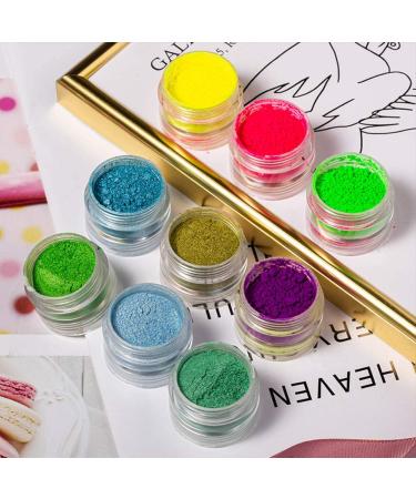 DAGEDA 24 Color Pigment Nail Powder - 3D DIY Nail Art Decoration in Colorful Iridescent Glitter for High-Gloss Halo Nails - Buy Online on GoSupps.com