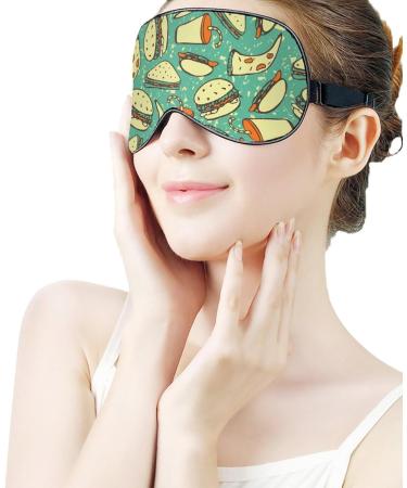 Burger-Sandwich-Hot Dog Sleep Mask Eye Cover for Men Women | Adjustable Strap, Blocks Light for Night Travel Nap | Blindfold for Sleeping - Buy Online on GoSupps.com