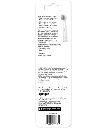 Amazon Basics Flossing Replacement Brush Heads 3 Count - White, Fits Most Oral-B Electric Toothbrushes - Buy Online on GoSupps.com