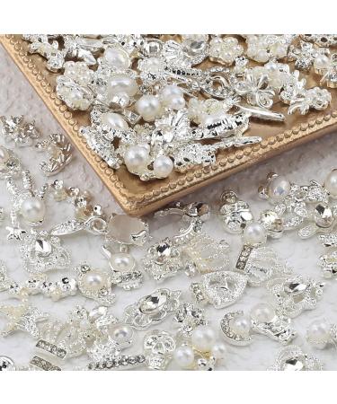 50pcs 3D Silver Nail Charms - Luxury Butterfly Nail Art Alloy Jewels for Stunning Manicures - Buy Online on GoSupps.com