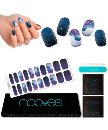 NOOVES NOOVES Mystic Marble Premium Semi-Cured Nail Gel (20 Sheets) + 1 Nail File & 1 Vegan Orange Stick