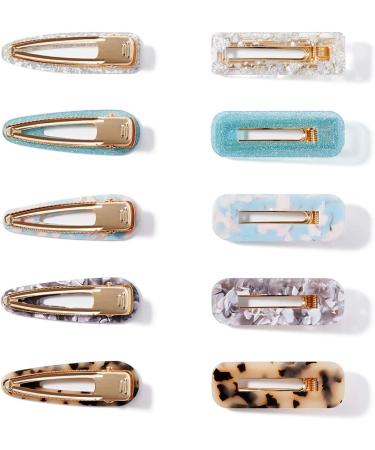 SOMIER 20PCS Acrylic Resin Geometric Hair Clips Colorful Shining Leopard Marble Pattern Alligator Clips for Women Girl Party Daily Hair Styling - Buy Online on GoSupps.com