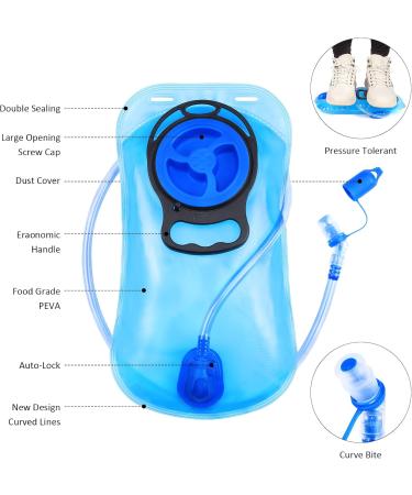 2L BPA-Free Drinking Bladder Bag for Backpack | Leak-Proof Water Bladder with Hose for Hiking Biking & Running - Buy Online on GoSupps.com