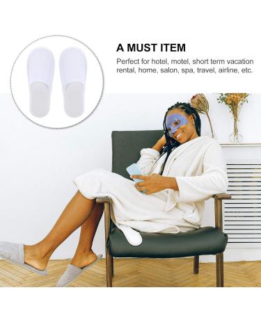 Minkissy 24 Pairs Disposable Non-Slip Spa House Shoes - Closed Toe Interior Shoes for Hotels & Travelers (White) - Buy Online on GoSupps.com