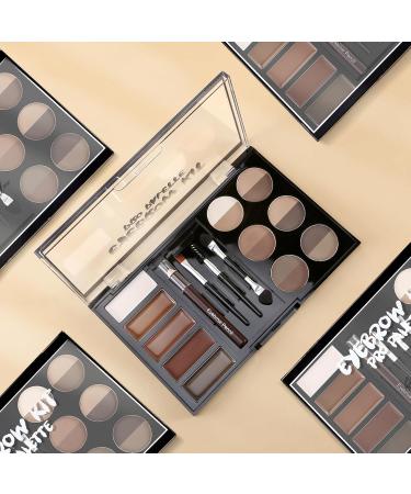 Eyebrow Powder Palette Set - 12 Colors Mascara & Stencils for Perfect Natural Brows | Shop Internationally - Buy Online on GoSupps.com