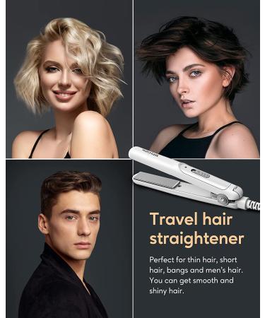 Wavytalk Mini Flat Iron 0.7 Inch Ceramic Hair Straightener - Small Flat Iron for Short Hair, Curls, Bangs, Travel-Friendly (White) - Buy Online on GoSupps.com