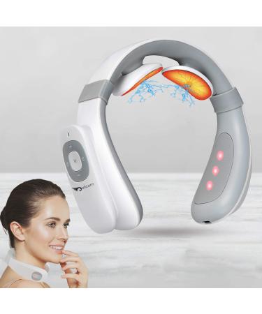 Alicorn Pulse TENS Unit Neck Relax Relaxer Muscle Stimulation with Heat Intelligent Smart Massager (White) Portable Wireless Cordless Heated Deep Tissue Remote Control, Soothing Therapy