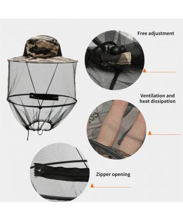 MANMEMU Mosquito Hat Foldable Beekeeper & Face Protection Outdoor Fishing Gear Beige - Buy Online on GoSupps.com