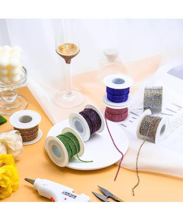 Dowarm 10 Yards Crystal Rhinestone Close Chain Trim - 2MM SS6 Claw Chain for Sewing, Crafts, and DIY Decor - Silver Base with Clear Rhinestone - Perfect for Crocs, Clothes, Cups, and Jewelry - Buy Online on GoSupps.com