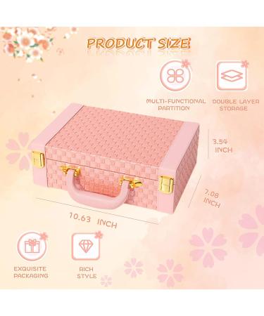 PLIOPYIK Girls Hair Accessories Set - Double Layer Jewelry Box with Hair Clips and Hair Ties (Luxury Pink) - Buy Online on GoSupps.com