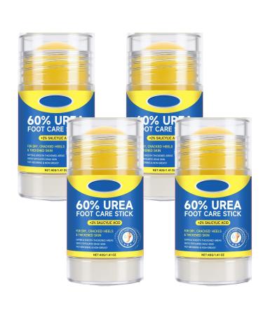 Stick cr me l'ur e 60% + 2% acide salicylique stick exfoliant et hydratant pour pieds mains genoux et coudes secs et crevass s liminateur de callosit s baume nourrissant rapide (4pcs)