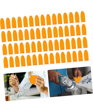 FOMIYES 100pcs Finger Cots - Thumb Caps & Finger Protectors | Durable Finger Sleeves - Ideal for Safe Handling | Orange 6.5x2.4x0.5CM - Buy Online on GoSupps.com