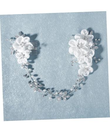 MAGICLULU Chiffon Comb Veil Hair Combs The Flowers European and American Handmade Hair Combs Bridal Headdress Bridal Comb Tiara Accessories Wedding Bride - Buy Online on GoSupps.com