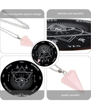 Wooden Pendulum Board Dowsing Divination Pendulum Witchcraft Altar Supplies with Crystal Necklace and Wooden Pendulum Board Metaphysical Message Board Kit  6 Inch (White) Black - Buy Online on GoSupps.com
