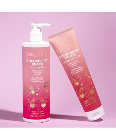 Pacifica Beauty Strawberry Peach Body Wash & Lotion - Antioxidants & Hyaluronic Acid for Soft, Smooth, Hydrated Skin - Vegan & Cruelty-Free - Buy Online on GoSupps.com