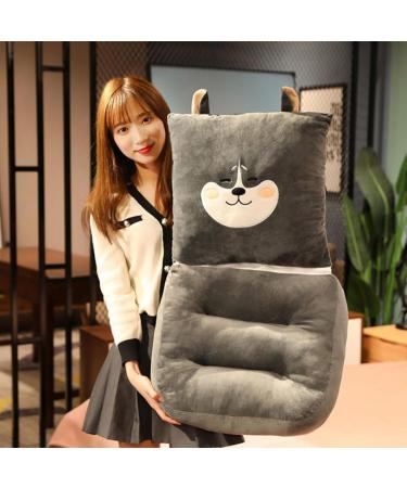 Integrated Lumbar Support Seat Cushion - Super Soft Comfort Back Support Pillow (Grey) for Enhanced Posture | International Shipping Available - Buy Online on GoSupps.com