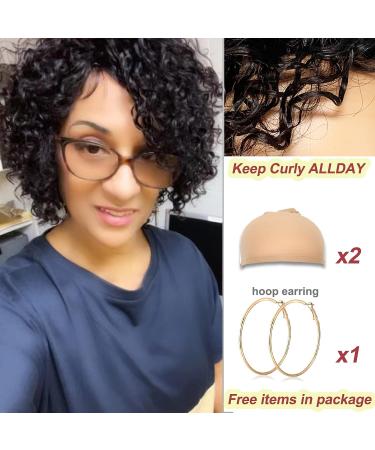 Velicoo 10 Short Kinky Curly Brazilian Human Hair Wig for Black Women - Natural Color - Buy Online on GoSupps.com