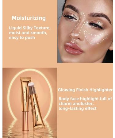 Shimmering Highlighter Beauty Wand with Cushion Applicator - Pearl White | Lightweight Waterproof Makeup Stick for Face & Body - Illuminator Pen for Women & Girls - Buy Online on GoSupps.com