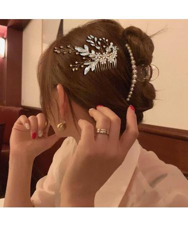 Jimenez Women Hairpin Hair Comb Clip Floral Head Piece Crystal Flower Bride Hair Pins Wedding Bridal Hairs Accessories Gift - Buy Online on GoSupps.com