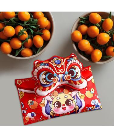 Harilla Hong Bao Red Packets Gift Packets Hongbao Lucky Money Chinese Lunar New Year Red Envelopes for Spring Festival Graduation Lion Head 18.5x15cm - Buy Online on GoSupps.com
