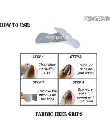 Pedimend Ultra Soft Leather Heel Grips - Prevent Blisters and Slippery Shoes - Suede Leather - 2 Pair Pack - Buy Online on GoSupps.com