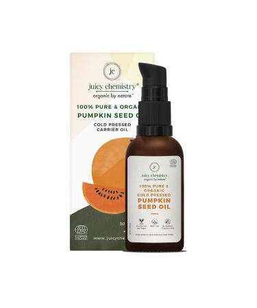 Juicy Chemistry - Certified Organic & 100% Natural Carrier Oil w/Cold Pressed Pumpkin Seed Oil for Hair Growth & Healing Damaged Skin (30ml)