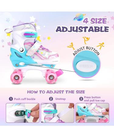 Runcinds Toddler Roller Skates | Size Adjustable with Light Up Wheels | A-Pink S | Ages 2-4 - Buy Online on GoSupps.com