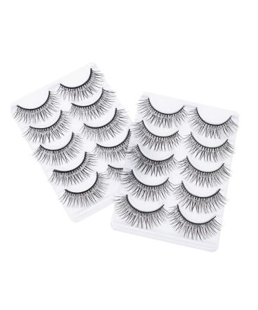FOMIYES 10 Pairs eyelashes long extension eyeslash natural eye lashes christmas eye lashes halloween makeup supplies fluffy eyeslash faux lashes fiber silver powder 3d make up