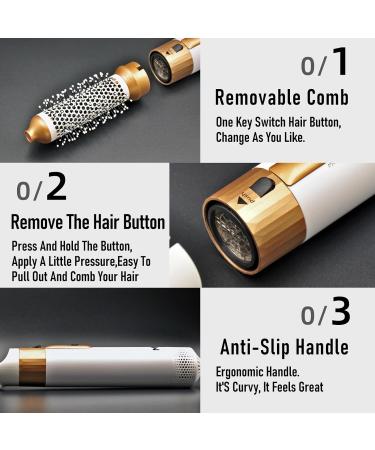Buy MRY 5-in-1 Hot Air Comb - White & Gold | International Shipping Available - Buy Online on GoSupps.com