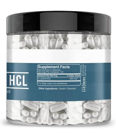 Buy Earthborn Elements L-Lysine HCL 200 Capsules - Pure Undiluted & No Additives - International Shipping Available - Buy Online on GoSupps.com