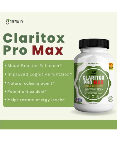 Claritox Pro Max | Extra Strength Ginkgo & Red Asian Ginseng | Natural Mood Booster & Cognitive Support | 60 Veggie Capsules | Vegan & Gluten-Free (1) - Buy Online on GoSupps.com