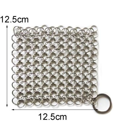 Cast Iron Cleaner Cast Iron Skillet Cleaner Chainmail Stainless Steel 316L Pot Cookware Chainmail Scrubber Skillet Scraper 1Pc Silver - Buy Online on GoSupps.com