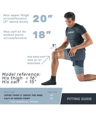 EXOUS BODYGEAR Knee Brace for Meniscus Tear Support - Size Medium | Adjustable NonSlip Wraparound Strap, Dual Side Stabilizer for Arthritis, ACL, MCL Pain - Patented Design for Patella Stability - Buy Online on GoSupps.com