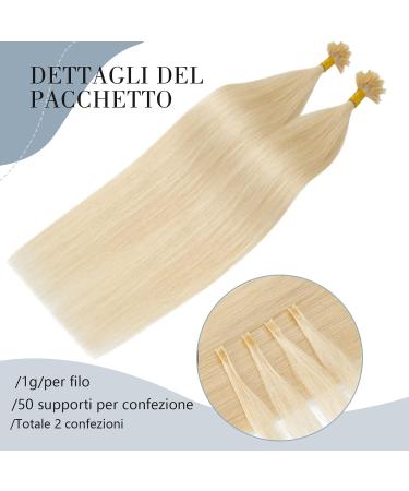 24 inches Pre Bonded Hair U Tip Extensions 1g 100 Strands Keratin Fusion Invisible Nail 100g Real Remy Human Hair(#613 Bleach Blonde) - Buy Online on GoSupps.com