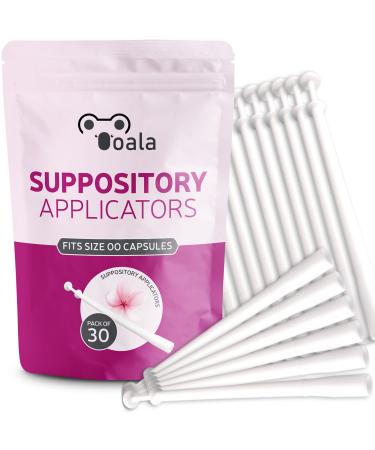 Ooala Disposable Vaginal Suppository Applicators (30-Pack) | Fits Most Brands, Pills, Tablets and Boric Acid Suppositories | Individually Wrapped, Pack of 30