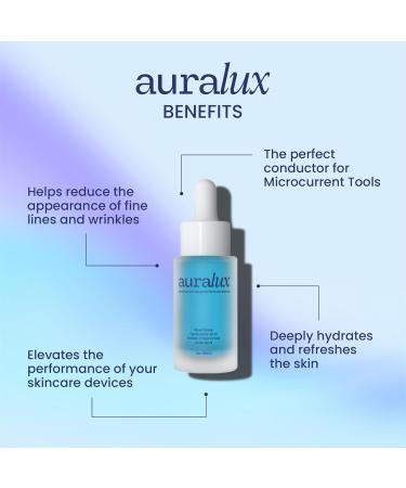 Auralux Renew Complex Serum for Face & Neck - Natural Anti-Aging Formula with Blue Tansy Hyaluronic Acid Aloe Vera - Perfect for Facial Wand & Red Light Therapy - 1 oz - Buy Online on GoSupps.com