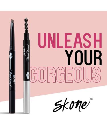Skone Cosmetics Brow Wand Eyebrow Pencil - Chocolate 0.1 oz | Retractable & Waterproof Brow Liner for Sleek Brunette Eyebrows - Buy Online on GoSupps.com